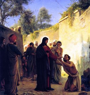 Healing of the Blind Man by Jesus Christ. Wikimedia Commons