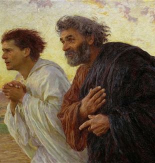 The Disciples Peter and John Running to the Tomb by Eugene Burnand via Wikimedia Commons