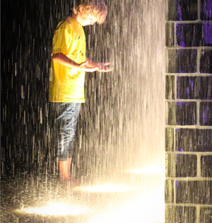 Boy in Crown Fountain. Photo by Sharon Mollerus