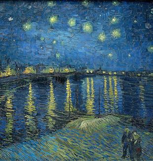 "Starry Night over the Rhone" by Vincent Van Gogh. Via Wikimedia Commons 