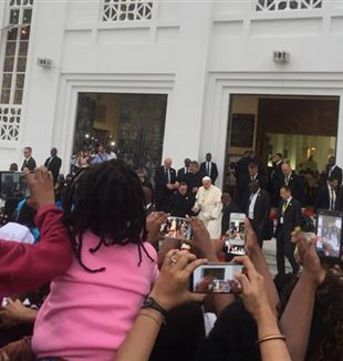 Pope Francis during his visit to Mozambique's capital