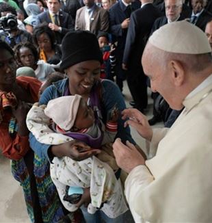 Pope Francis at the Zimpeto Hospital