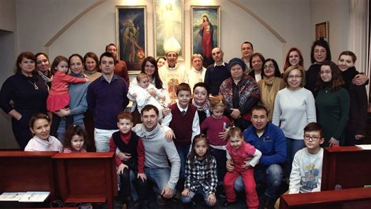 Fr. Livio with friends from Almaty