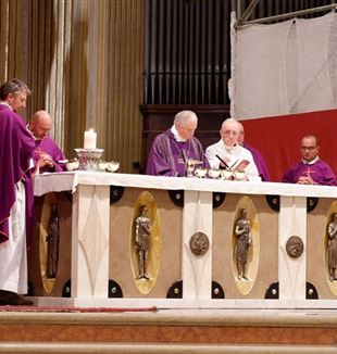 Cardinal Zuppi during the Mass for Fr. Giussani in Bologna